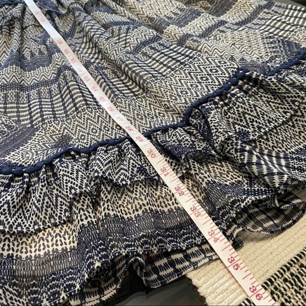 Rebecca Minkoff Lucille Sleeveless Blue and Cream Printed Dress 0 - Picture 11 of 16